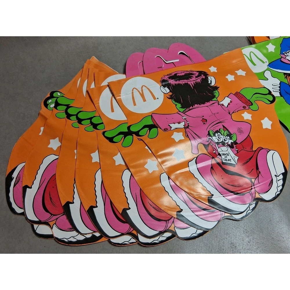 VTG 1990 McDonald's Happy Meal Halloween Treat Bags 7 Frankenstein 7 Witch NEW - Picture 3 of 5